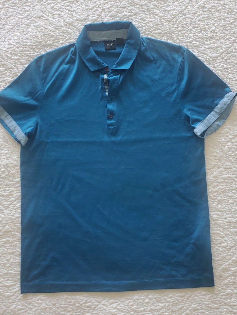BOSS Men's Deep Teal Short-Sleeve Polo